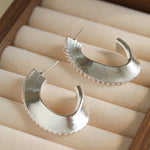 Stellar C - Shape Pavé Zirconia Earrings - floysun