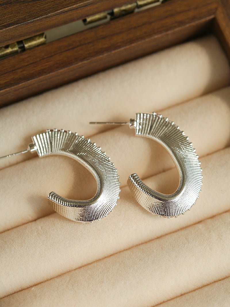 Stellar C - Shape Pavé Zirconia Earrings - floysun