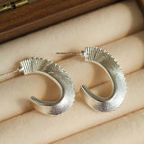 Stellar C - Shape Pavé Zirconia Earrings - floysun