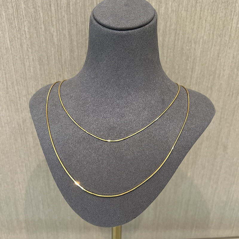 Sterling Silver 1.0mm Octagon Snake Chain Necklace - floysun