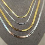 Sterling Silver 2.1mm/ 3.0mm Blade Snake Chain Necklace - floysun