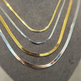 Sterling Silver 2.1mm/ 3.0mm Blade Snake Chain Necklace - floysun