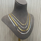 Sterling Silver 2.1mm/ 3.0mm Blade Snake Chain Necklace - floysun