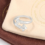 Sterling Silver Fleur-de-Lis Double Hook Adjustable Ring - floysun