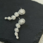 Sterling Silver Floral Drop Earrings - floysun