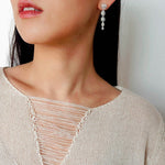 Sterling Silver Floral Drop Earrings - floysun