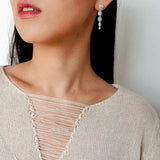 Sterling Silver Floral Drop Earrings - floysun