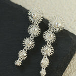 Sterling Silver Floral Drop Earrings - floysun