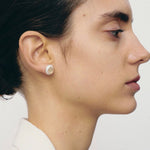 Sterling Silver Handmade UFO Stud Earrings-White Jade - floysun