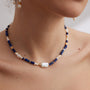 Sterling Silver Lapis Lazuli Pearl Necklaces - floysun