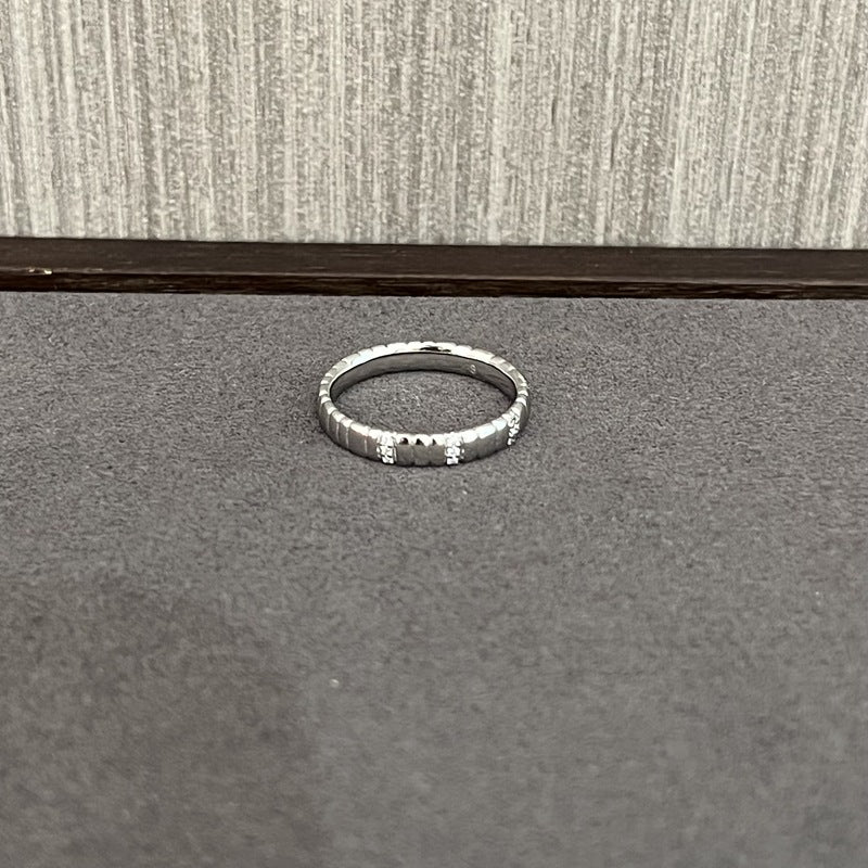 Sterling Silver Snake Chain Ring with Zircon - floysun