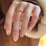 Sterling Silver Snake Chain Ring with Zircon - floysun