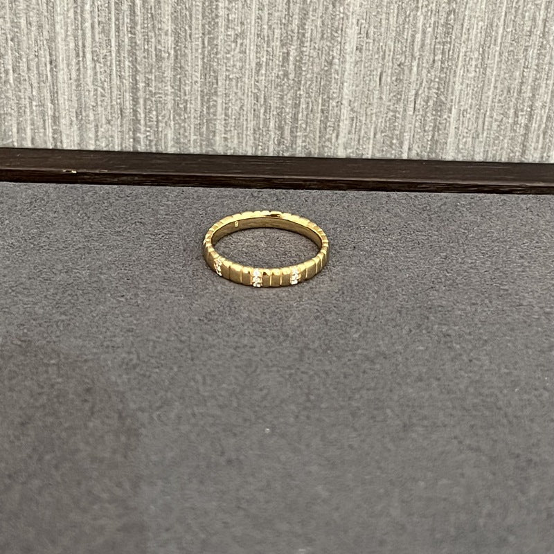 Sterling Silver Snake Chain Ring with Zircon - floysun