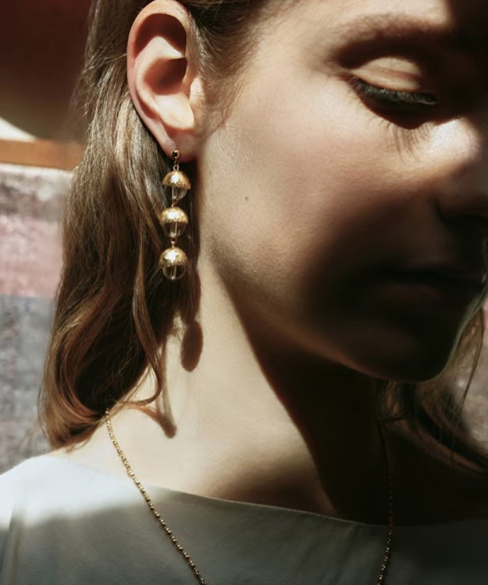 Stream Starflow Earrings – White Crystal & Aquamarine Edition - floysun