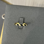 Striped Enamel CZ Stacking Ring - Black - floysun