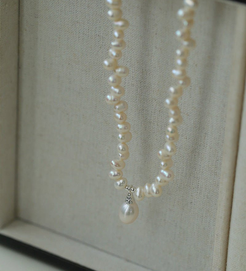 Stylish Classic Staggered Pearl Bead Pendant Necklace - floysun