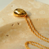 Stylish Small Water Drop Pendant Necklace - 18K Gold Vermeil - floysun