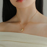 Stylish Small Water Drop Pendant Necklace - 18K Gold Vermeil - floysun