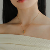 Stylish Small Water Drop Pendant Necklace - 18K Gold Vermeil - floysun