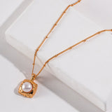 Sugar Cube Pearl Pendant Necklace - floysun