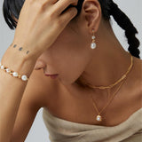 Sugar Cube Pearl Pendant Necklace - floysun