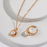 Sugar Cube Pearl Pendant Necklace - floysun