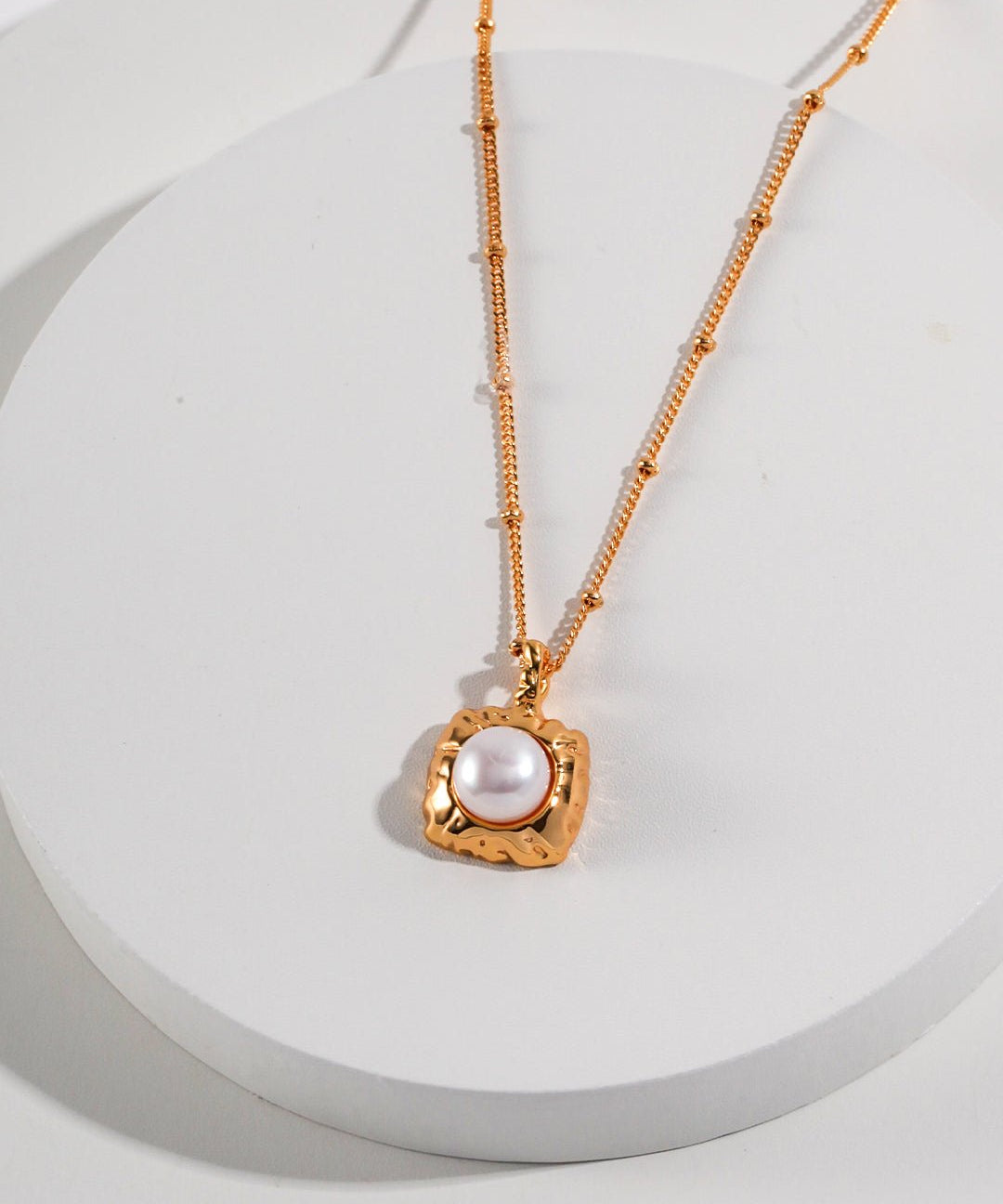 Sugar Cube Pearl Pendant Necklace - floysun