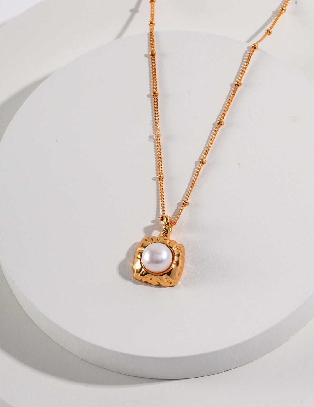 Sugar Cube Pearl Pendant Necklace - floysun