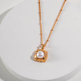 Sugar Cube Pearl Pendant Necklace - floysun