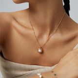 Sugar Cube Pearl Pendant Necklace - floysun