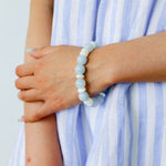 Summer Aquamarine & White Mother of Pearl Beaded Bracelet - floysun