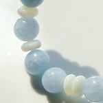 Summer Aquamarine & White Mother of Pearl Beaded Bracelet - floysun