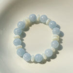 Summer Aquamarine & White Mother of Pearl Beaded Bracelet - floysun