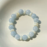 Summer Aquamarine & White Mother of Pearl Beaded Bracelet - floysun