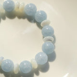 Summer Aquamarine & White Mother of Pearl Beaded Bracelet - floysun