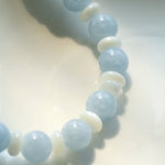 Summer Aquamarine & White Mother of Pearl Beaded Necklace - floysun