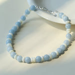 Summer Aquamarine & White Mother of Pearl Beaded Necklace - floysun
