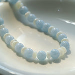 Summer Aquamarine & White Mother of Pearl Beaded Necklace - floysun