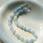 Summer Aquamarine & White Mother of Pearl Beaded Necklace - floysun