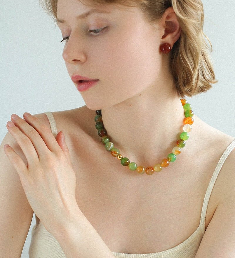 Summer Multicolor Onyx Beaded Necklace - floysun