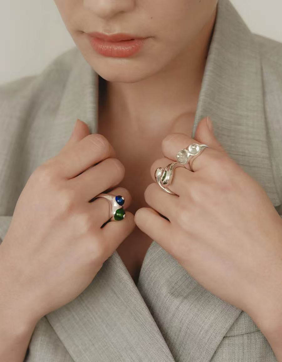 Summer New Colorful Glass Bead Open Ring - floysun