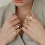 Summer New Colorful Glass Bead Open Ring - floysun