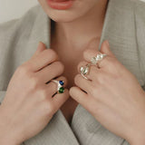 Summer New Colorful Glass Bead Open Ring - floysun