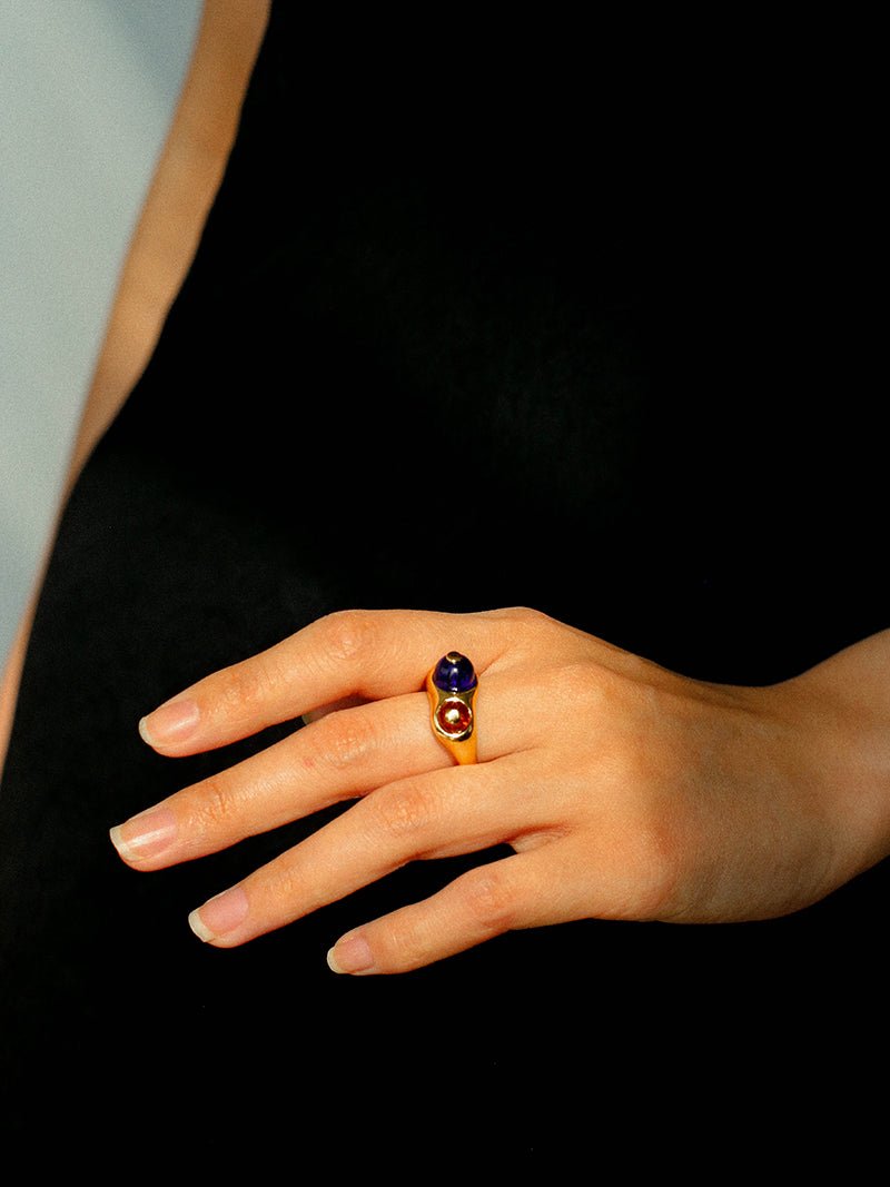 Summer New Colorful Glass Bead Open Ring - floysun