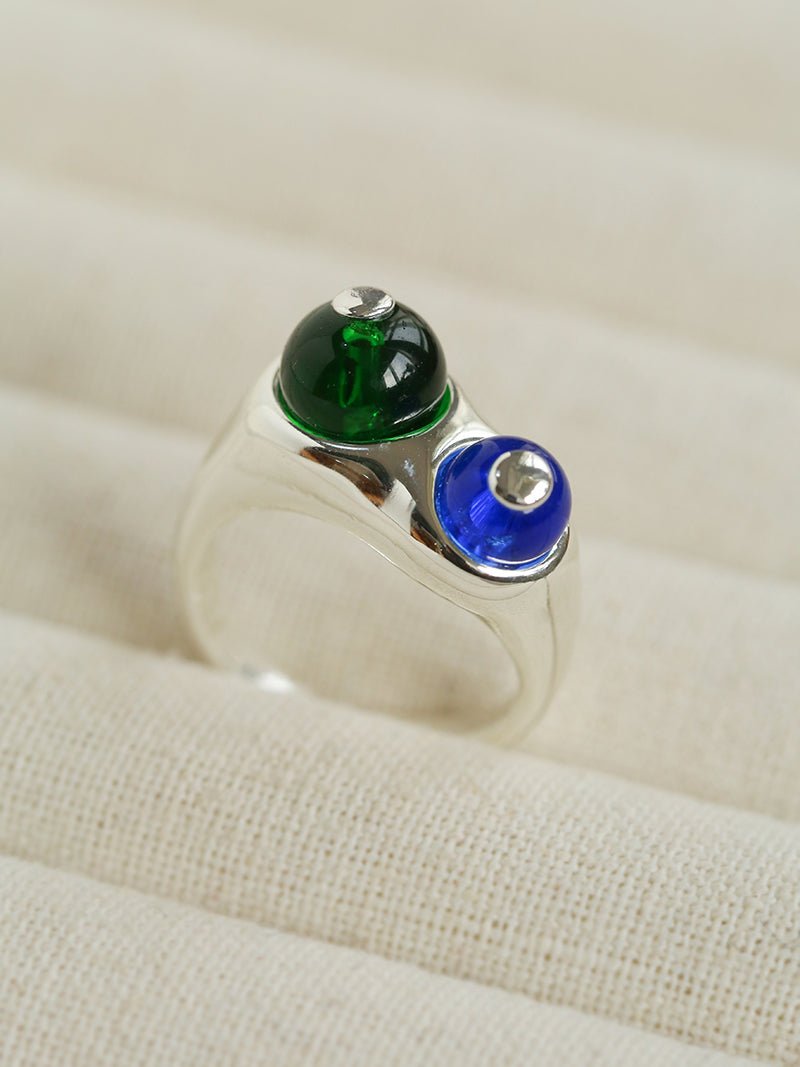 Summer New Colorful Glass Bead Open Ring - floysun