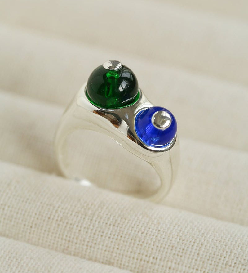 Summer New Colorful Glass Bead Open Ring - floysun