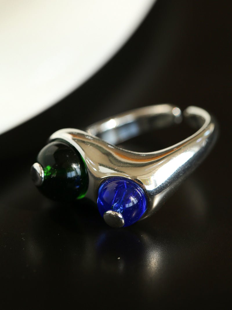 Summer New Colorful Glass Bead Open Ring - floysun
