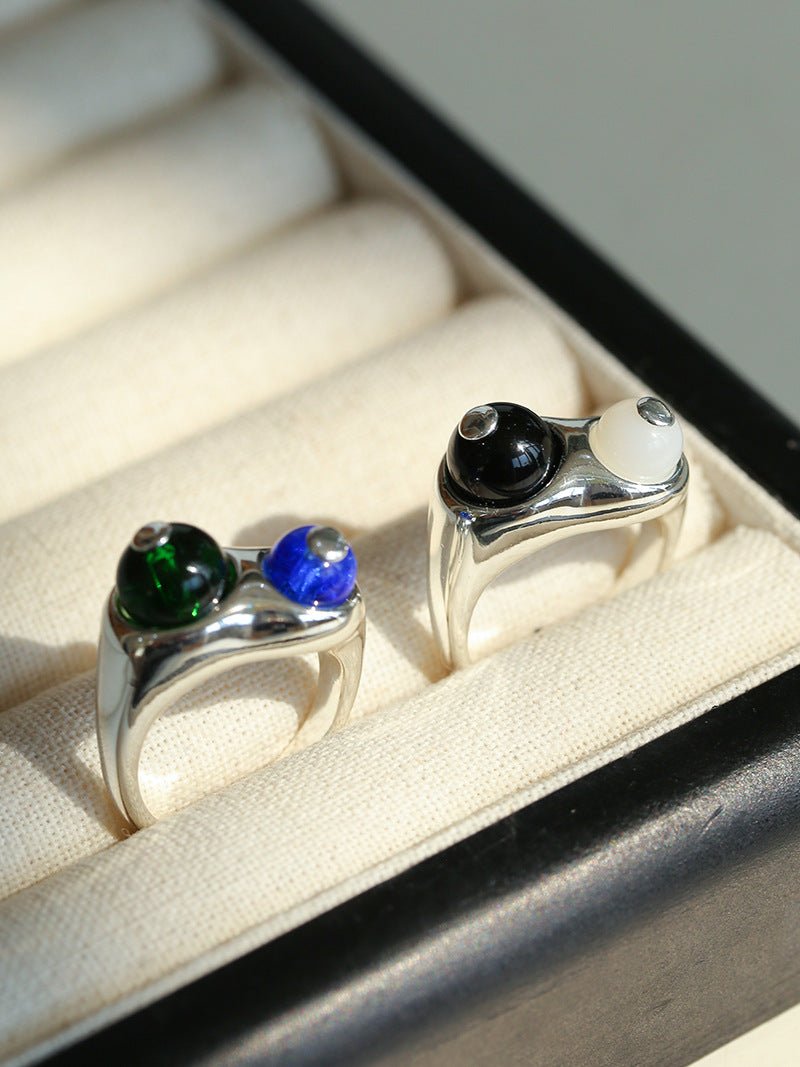 Summer New Colorful Glass Bead Open Ring - floysun