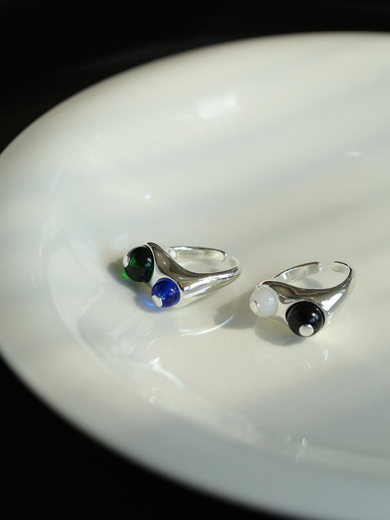 Summer New Colorful Glass Bead Open Ring - floysun