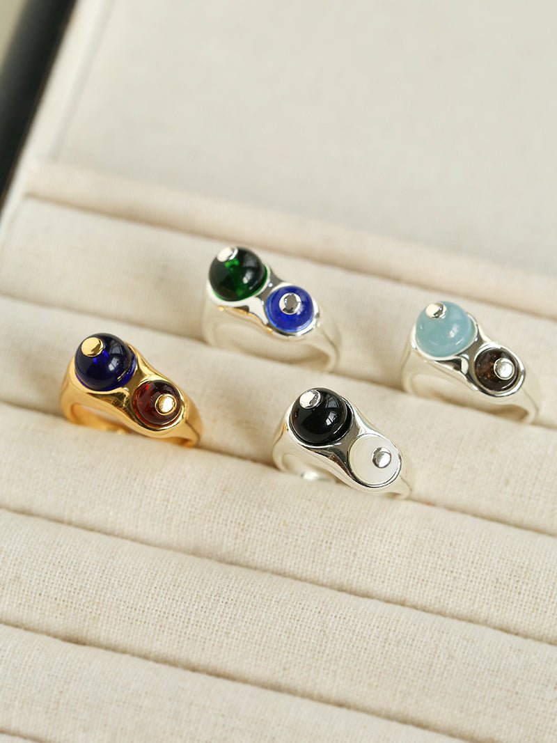 Summer New Colorful Glass Bead Open Ring - floysun